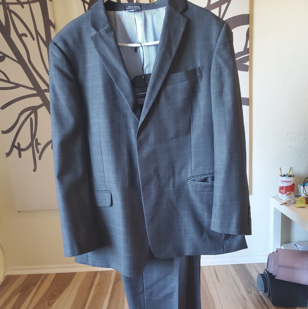 Tommy Hilfiger Grey Plaid 2 pc Suit